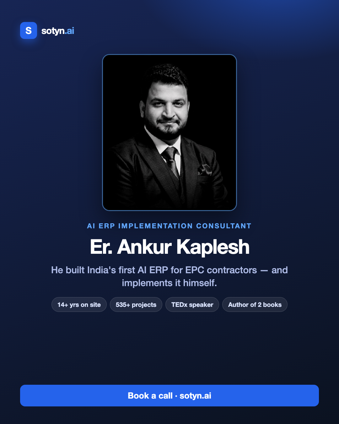 Consultant intro — Er. Ankur Kaplesh (real photo)